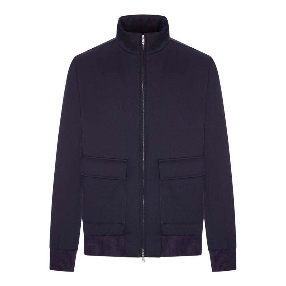 Herno Men Wool-Blend Zip-Up Bomber Jacket
